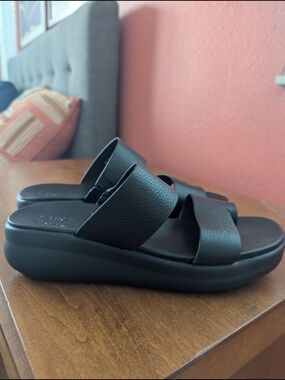 Naturalizer Black Women's Platform Slide Sandals - Comfort Straps